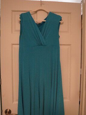 Voir Voir Turquoise Sleeveless Midi Dress Size 16